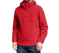 Chaqueta impermeable 2026 para mujer, ligera, con cremallera completa, forro polar suave, abrigo de recreación al aire libre, abrigo con capucha para senderismo, rosso, 4XL