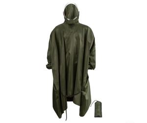 Chaqueta impermeable 3 en 1 de tela 70D 240T con bolsa portátil para senderismo y expediciones a la selva (con mangas, verde militar)