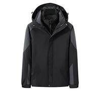 Chaqueta impermeable 3 en 1 para hombre con forro polar con capucha para hombre, chaqueta impermeable ajustable resistente al viento, chaquetas interiores desmontables para exteriores, chaquetas