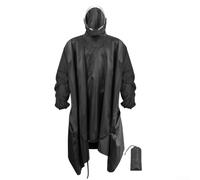 Chaqueta impermeable 3 en 1 para viajes, hecha de tela 70D 240T con bolsa portátil para senderismo y expediciones a la selva (negro sin mangas)