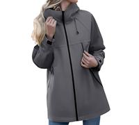 Chaqueta impermeable a prueba de viento Color sólido Casual Chaqueta con capucha con cremallera Chaqueta al aire libre Senderismo Gran tamaño Casual Chaquetas Escalada de montaña Cómodo Transpirable
