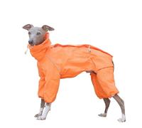 Chaqueta impermeable de cuello alto ajustable para primavera y otoño para galgo italiano, 4 patas, abrigo reflectante con cremallera en la parte trasera para perros Whippet