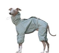 Chaqueta impermeable de cuello alto ajustable para primavera y otoño para galgo italiano, 4 patas, abrigo reflectante con cremallera en la parte trasera para perros Whippet