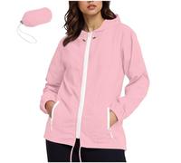 Chaqueta impermeable genérica para mujer ligera, chaqueta para mujer a mediados de temporada, impermeable, de gran tamaño, con capucha, manga larga, gabardina de lluvia, informal, transpirable, capa