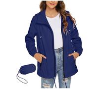 Chaqueta impermeable genérica para mujer ligera, chaqueta para mujer a mediados de temporada, impermeable, de gran tamaño, con capucha, manga larga, gabardina de lluvia, informal, transpirable, capa