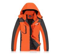 Chaqueta impermeable hombre, abrigo de lluvia con capucha para Mass Effect N7, chaqueta polar outdoor con capucha, cortavientos e impermeable, para caminar, hacer senderismo,Orange-4x_l