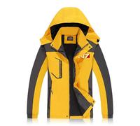 Chaqueta impermeable hombre, abrigo de lluvia con capucha para Mass Effect N7, chaqueta polar outdoor con capucha, cortavientos e impermeable, para caminar, hacer senderismo,Yellow-4x_l