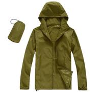 Chaqueta impermeable ligera para hombre, plegable, protección solar, resistente al viento, cremallera completa, manga larga, impermeable, secado rápido, senderismo, viajes, entrenamiento, para viajes
