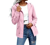 Chaqueta impermeable Mujer Chic Invierno A prueba de viento Capa | Chaquetas Parka con capucha y ligero transpirable cómodo Tops con bolsillo cremallera estilo gabardina actividades al aire