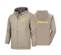 Chaqueta impermeable para hombre para Bruce Lee Impermeable cortavientos con cremallera completa impermeable ropa de trabajo ropa de abrigo running ciclismo pesca abrigo, khaki-x_l