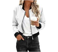 Chaqueta impermeable para mujer, chaqueta bomber corta del Reino Unido, cortavientos, manga larga, con cremallera, con bolsillos, protección solar, transpirable, ligera, impermeable, caminar