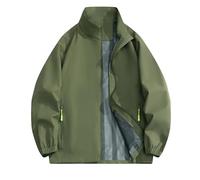 Chaqueta impermeable para mujer, impermeable, ligera, talla grande, cortavientos, para viajes al aire libre, sólida, cómoda, para exteriores, 1A-Verde, 4XL