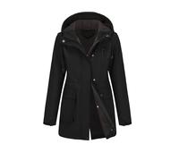 Chaqueta impermeable para mujer, ligera, cortavientos, cortavientos, con capucha, tallas grandes, senderismo, deportes, correr, viajes, versátiles, al aire libre, camping, Negro , L