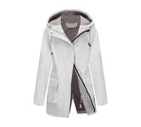 Chaqueta impermeable para mujer, ligera, cortavientos, cortavientos, con capucha, tallas grandes, senderismo, deportes, correr, viajes, versátiles, al aire libre, camping, Color blanco., XL