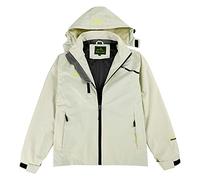 Chaqueta impermeable para mujer ligera ropa de lluvia para bicicleta abrigos con capucha ropa con cremallera y bolsillos laterales chaqueta de trabajo de senderismo sudadera a prueba de viento, beige