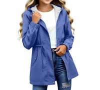 Chaqueta impermeable para niñas, resistente al viento, cortavientos | Parka larga con bolsillos para días lluviosos, escuela, camping, senderismo, viajes, ropa de abrigo
