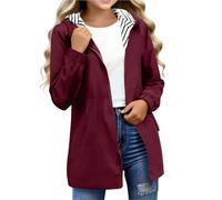 Chaqueta impermeable para niñas, resistente al viento, cortavientos | Parka larga con bolsillos para días lluviosos, escuela, camping, senderismo, viajes, ropa de abrigo