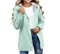 Chaqueta impermeable para niñas, resistente al viento, cortavientos | Parka larga con bolsillos para días lluviosos, escuela, camping, senderismo, viajes, ropa de abrigo