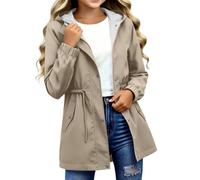 Chaqueta impermeable para niñas, resistente al viento, cortavientos | Parka larga con bolsillos para días lluviosos, escuela, camping, senderismo, viajes, ropa de abrigo