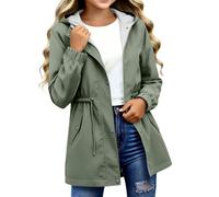 Chaqueta impermeable para niñas, resistente al viento, cortavientos | Parka larga con bolsillos para días lluviosos, escuela, camping, senderismo, viajes, ropa de abrigo