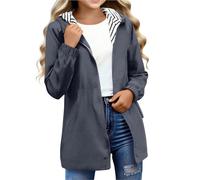 Chaqueta impermeable para niñas, resistente al viento, cortavientos | Parka larga con bolsillos para días lluviosos, escuela, camping, senderismo, viajes, ropa de abrigo