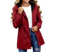 Chaqueta impermeable para niñas, resistente al viento, cortavientos | Parka larga con bolsillos para días lluviosos, escuela, camping, senderismo, viajes, ropa de abrigo