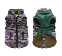 Chaqueta impermeable para perro, chaqueta de invierno para perro, chaqueta de traje suave para perro en tiempo frío, chaleco para perro de compañía con arnés integrado, ropa para mascotas con