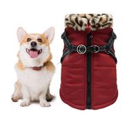 Chaqueta impermeable para perro, chaqueta de invierno para perro, ropa térmica resistente al viento para mascotas, cremallera en la parte posterior para camping, correr, tiene un abrigo para perro