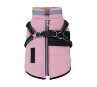 Chaqueta impermeable para perros con forro polar polar, ropa para clima frío para perros, color rosa
