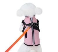 Chaqueta impermeable para perros con forro polar polar, ropa para clima frío para perros, color rosa