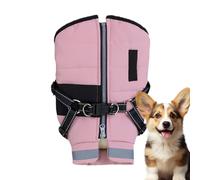 Chaqueta impermeable para perros con forro polar polar, ropa para clima frío para perros, color rosa