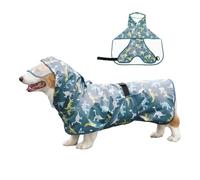 Chaqueta impermeable para perros,Impermeable para mascotas - Ropa ajustable para mascotas con tira con orificios para cuerda - Ropa con capucha a prueba de nieve a prueba de viento, protección al aire