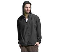 Chaqueta Impermeable Plegable de Color sólido para Hombre, Cuatro Estaciones, Impermeable Ligero a de Viento con Capucha, Equipo de Lluvia para Exteriores, Viajes, Chaqueta Deportivas Hombre