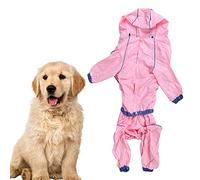 Chaqueta impermeable rosa para mascotas, con capucha para perros y gatos que corren bajo la lluvia, material de poliuretano (14 (diámetro interior: 23 mm/0,91 pulgadas, circunferencia:)
