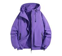Chaqueta impermeable unisex ligera, resistente al viento, transpirable, perfecta para primavera y otoño, invierno, para mujer, para nieve, Morado (, XS