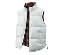 Chaqueta Impermeable Y Cálida Sin Mangas Para Hombre Con Bolsillos, Chaleco De Invierno Con Estampado A Cuadros, Calentador Corporal Reversible Para Trabajo, Pesca, Fotografía, Deportes Al Aire Li