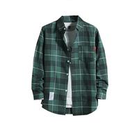 Chaqueta Informal de Manga Larga para Hombre Camisa A Cuadros Camisa de Franela Chaqueta de Verano Ligera Camisas de LeñAdor Camisa CláSica A Cuadros Camisa Informal con Botones Casual Shirts
