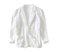 Chaqueta Informal para Hombre, De Lino Y Algodón, Transpirable, De Corte Regular, Abrigo Deportivo, Chaqueta De Traje con Cuello Vuelto, Chaqueta Deportiva Ligera De Verano con Dos Botones, Color B