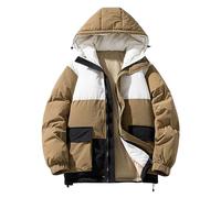 Chaqueta Invierno Hombre - Abrigo de Invierno Hombre Grueso con Capucha y Bolsillos Estilo Casual Cálido Bloque Colorido para Exteriores