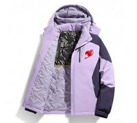 Chaqueta Invierno Hombre, Esquí Forrada y Cálida, Outdoor Cortavientos con Capucha, Cuello Alto para FAIRY TAIL, Senderismo Camping,Purple-xx_l