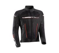 Ixon T-Rex Chaqueta textil para motocicleta, Negro/Blanco/Rojo, Talla 3XL