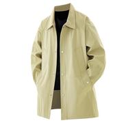 Chaqueta larga anorak, abrigo a prueba de viento para exteriores, cuello alto de moda, ropa casual, cómoda, duradera, para cualquier clima, versátil, estilo moderno, amarillo, 3XL