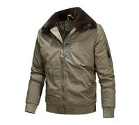 Chaqueta larga con capucha e invierno moda casual color sólido con cremallera chaqueta abrigo grueso chaleco esquí, verde militar., XL