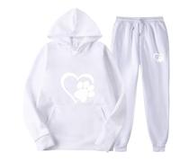Chaqueta larga de forro polar moderno y estampado unisex con capucha para invierno, ropa deportiva informal para el día a día, correr, ropa deportiva cómoda y elegante, bolsa de arco iris, Wh2., M