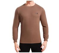 Chaqueta larga de hombre Otoño e Invierno Cálida con Cuello redondo Chaqueta de Compatible con Moto Protecciones, Marrón-b, 4XL