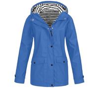 Chaqueta Larga Impermeable Mujer Caliente, Chaqueta Mujer Mediados Temporada Impermeable Gran Tamaño, 2026 Nuevo Abrigo Rayas A Prueba Viento Repelente Gabardina De Lluvia Protección Solar Capa Con