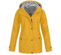 Chaqueta Larga Impermeable Mujer Caliente, Chaqueta Mujer Mediados Temporada Impermeable Gran Tamaño, 2026 Nuevo Abrigo Rayas A Prueba Viento Repelente Gabardina De Lluvia Protección Solar Capa Con