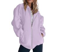 Chaqueta Legere Mujer Chic Sudadera con cremallera para mujer, talla grande, sudaderas con bolsillo, sudadera casual Abrigo Versátil Abrigos Otoño Chaqueta lisa Chándal Corto Loungewear Diario