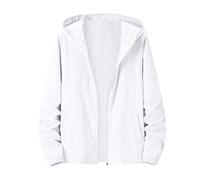 Chaqueta ligera con capucha para hombre, chaqueta casual para hombre, ajuste holgado, transpirable, protección solar, chaquetas de ocio a la moda, chaquetas de ocio sólidas con cremallera para