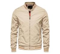 Chaqueta ligera para hombre, chaqueta bomber casual, ajustada, color sólido, chaqueta de piloto de manga larga con cremallera, sudadera para entrenamiento, correr, atletismo, activa, ligera, chaqueta